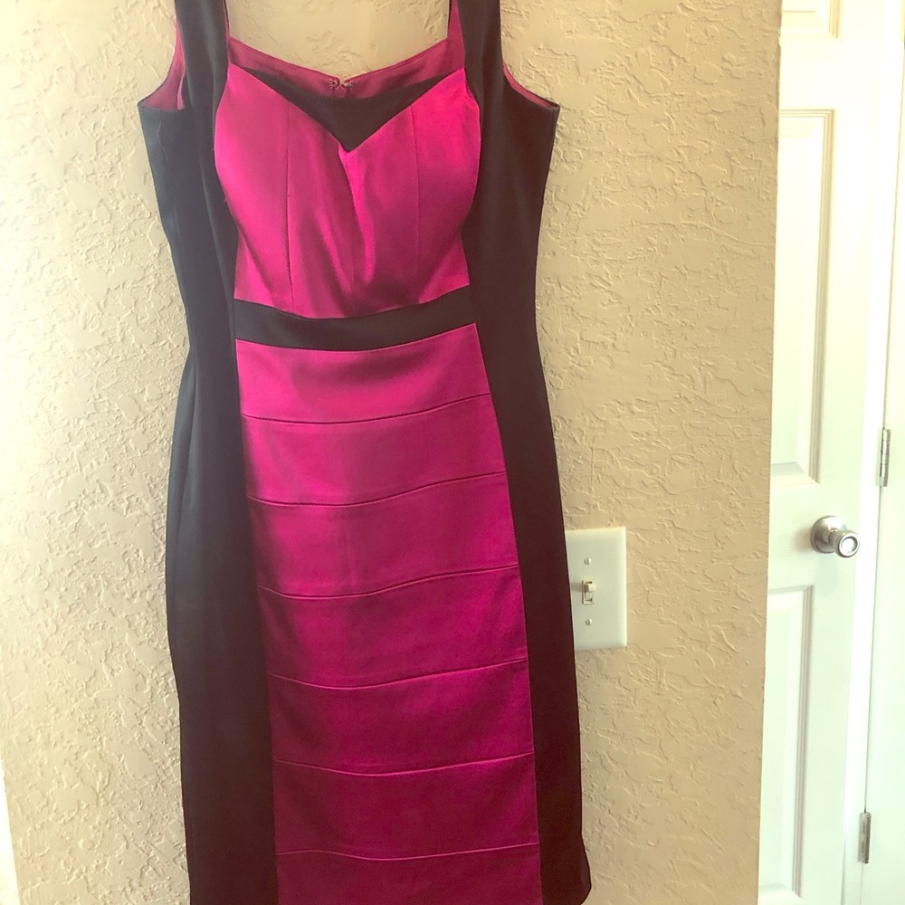 Pink and black cocktail dress
